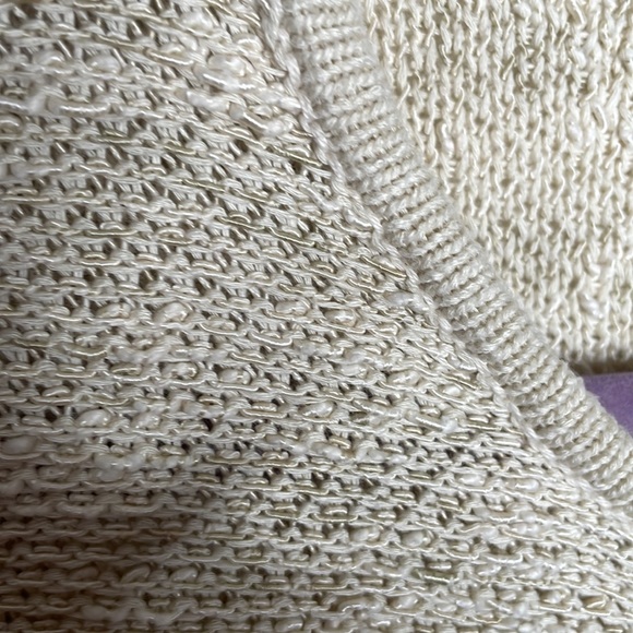 Jones New York Collection tweedy woven cardigan in natural beige, size large - Picture 10 of 10